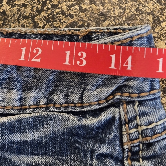 Maurices Distressed Blue Denim Shorts Juniors 3/4 Button Zip Cotton Stretch - Picture 11 of 16